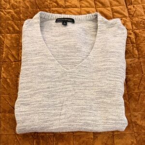 Banana Republic Light Gray V-Neck Sweater